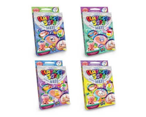 гр Пластилінове мило "PLAY CLAY SOAP" малий PCS-02-01U,02U,03U,04U УКР. (32) "Danko Toys"