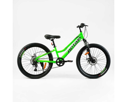 Велосипед Спортивний Corso «OPTIMA» 24" дюйми TM-24326 (1) рама алюмінієва 11'', обладнання Shimano RevoShift 7 швидкістей, зібран на 75