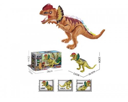 Динозавр NY 042 B (72/2) 2 кольори, ходить, гарчить, підсвічування, рухливі кінцівки, в коробці