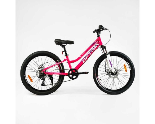 Велосипед Спортивний Corso «OPTIMA» 24" дюйми TM-24501 (1) рама алюмінієва 11'', обладнання Shimano RevoShift 7 швидкістей, зібран на 75