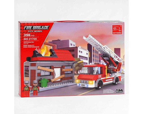Конструктор AUSINI 21705 (12/2) "Пожежний автомобіль", 356 елементів, у коробці