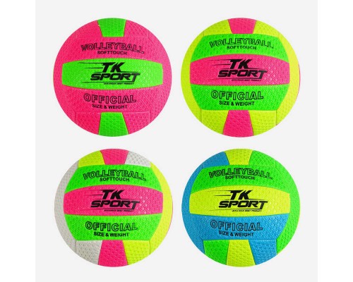 М'яч волейбольний C 62445 (100) "TK Sport", 4 види, 280-300 грам, матеріал м'який PVC, ВИДАЄТЬСЯ ТІЛЬКИ МІКС ВИДІВ