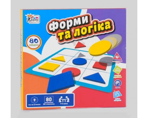 гр Розвиваюча гра "Форми та логіка" UKB-B 0034 (24) "4FUN Game Club", українською мовою, в коробці