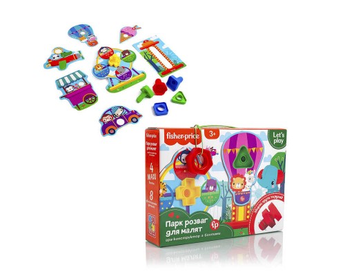 гр Конструктор Fisher-Price "Парк розваг для малят" VT2905-21 (12) "Vladi Toys", 13 деталей, 4 болтика, 4 гайки