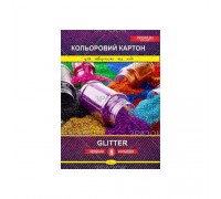 гр Набір кольорового картону "Glitter" Premium А4, 8 листів ККГ-А4-8 "Апельсин"