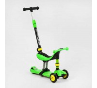 Самокат-велобіг 3в1 триколісний BS-30802 (4) Best Scooter, 3 колеса PU зі світлом, сидіння, амортизатори, батьківська ручка