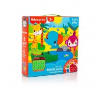 гр Пазли "Fisher Price. Maxi puzzle and wooden pieces" VT1100-01 укр (6) "Vladi Toys", 18 елементів, 6 дерев'яних фігурок, мішечок, в коробці