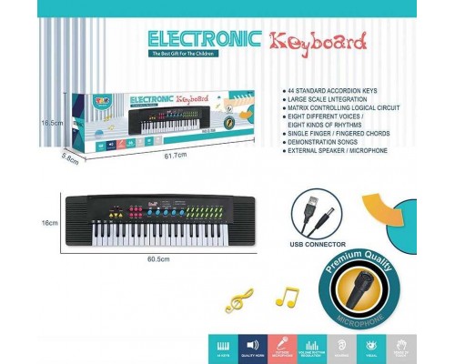 Піаніно Q 388 (36/2) 44 кнопки, мікрофон, запис звуку, звукові ефекти, MP3, у коробці