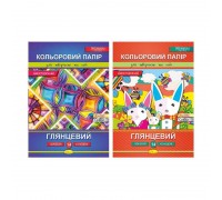 гр Набір двосторонього кольрового паперу А4 14 аркушів КПД-А4-14 (50) "Апельсин"